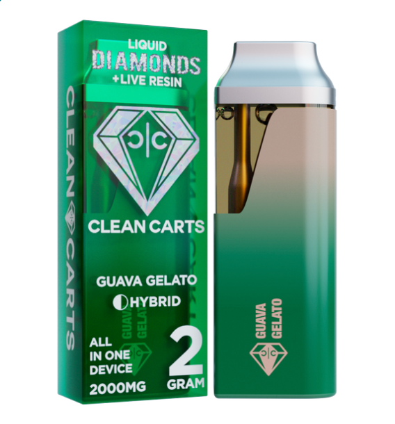 2.0 GM CLEAN CARTS LIQUID DIAMOND LIVE RESIN ALL IN ONE
